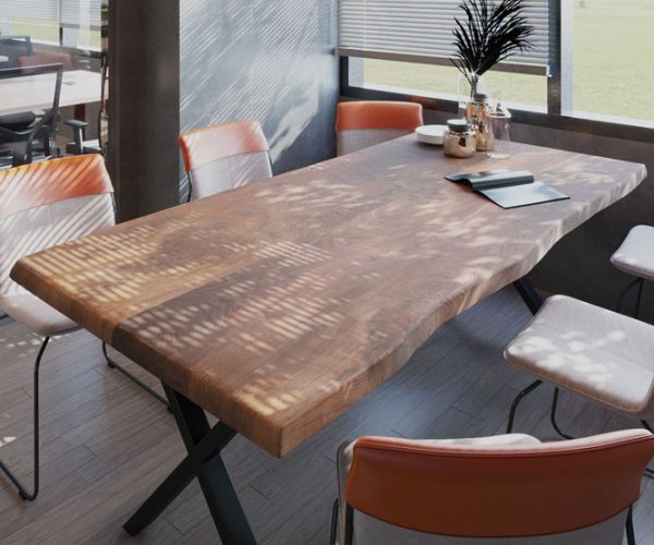 Gerçek Ağaç Ceviz Yemek & Toplantı Masası 1